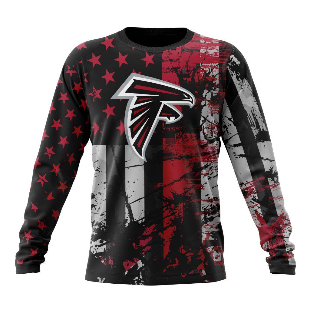 Personalized Atlanta Falcons Classic Grunge American Flag Unisex Sweatshirt SWS232