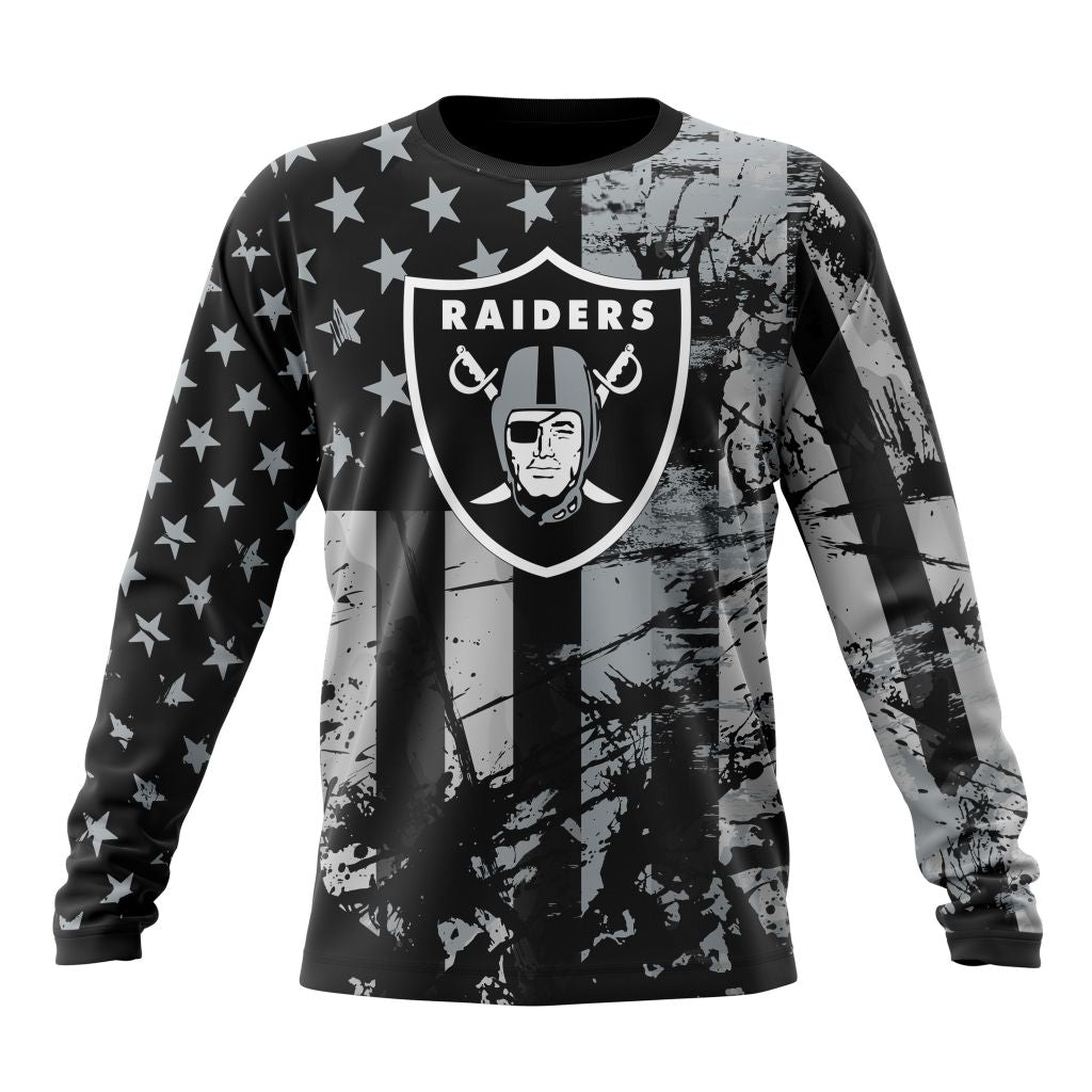 Personalized Las Vegas Raiders Classic Grunge American Flag Unisex Sweatshirt SWS292