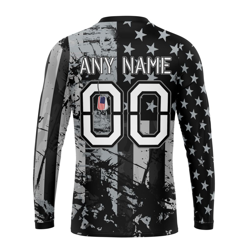 Personalized Las Vegas Raiders Classic Grunge American Flag Unisex Sweatshirt SWS292