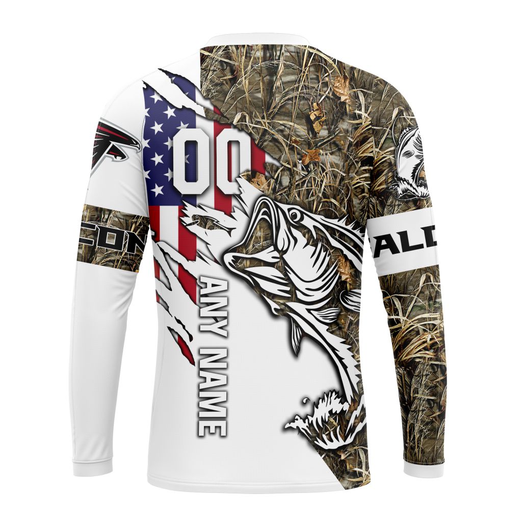 Personalized NFL Atlanta Falcons Fishing With Flag Of The United States Unisex Sweatshirt SWS347
