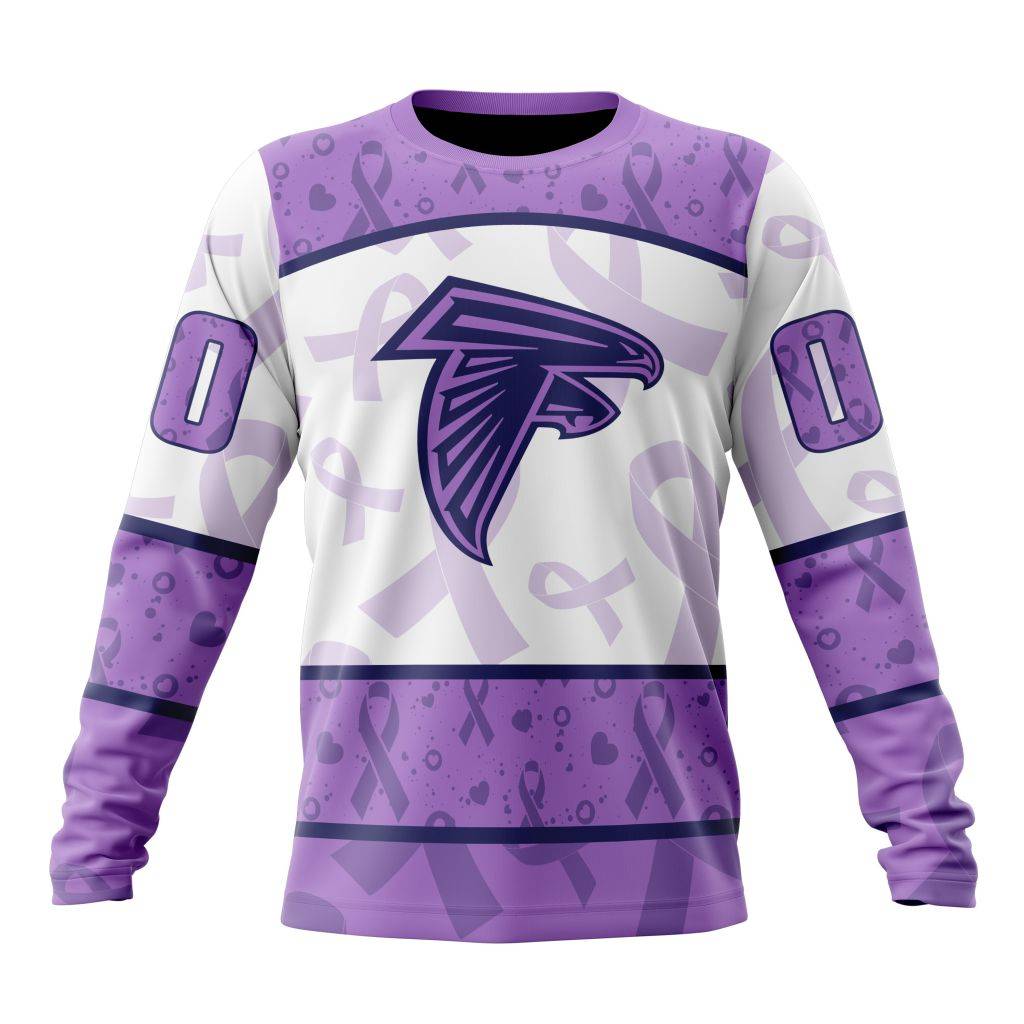 Personalized NFL Atlanta Falcons Special Lavender Fights Cancer Unisex Sweatshirt SWS356