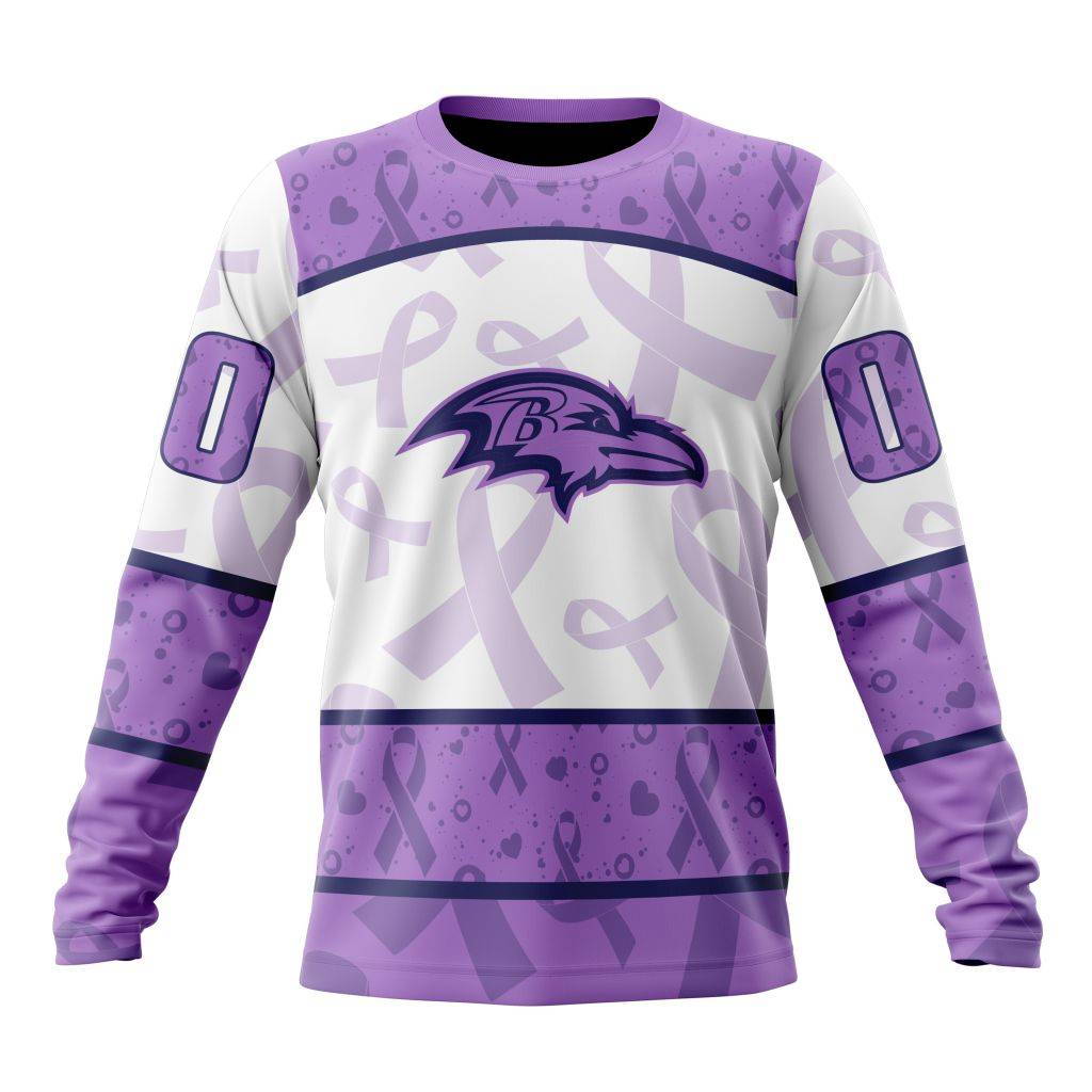 Personalized NFL Baltimore Ravens Special Lavender Fights Cancer Unisex Sweatshirt SWS376