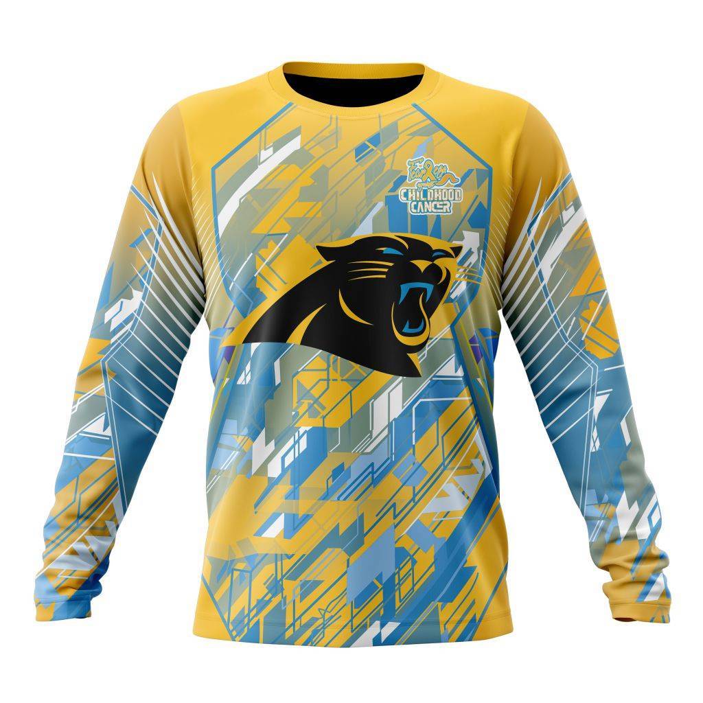 Personalized NFL Carolina Panthers Fearless Against Childhood Cancers Unisex Sweatshirt SWS406