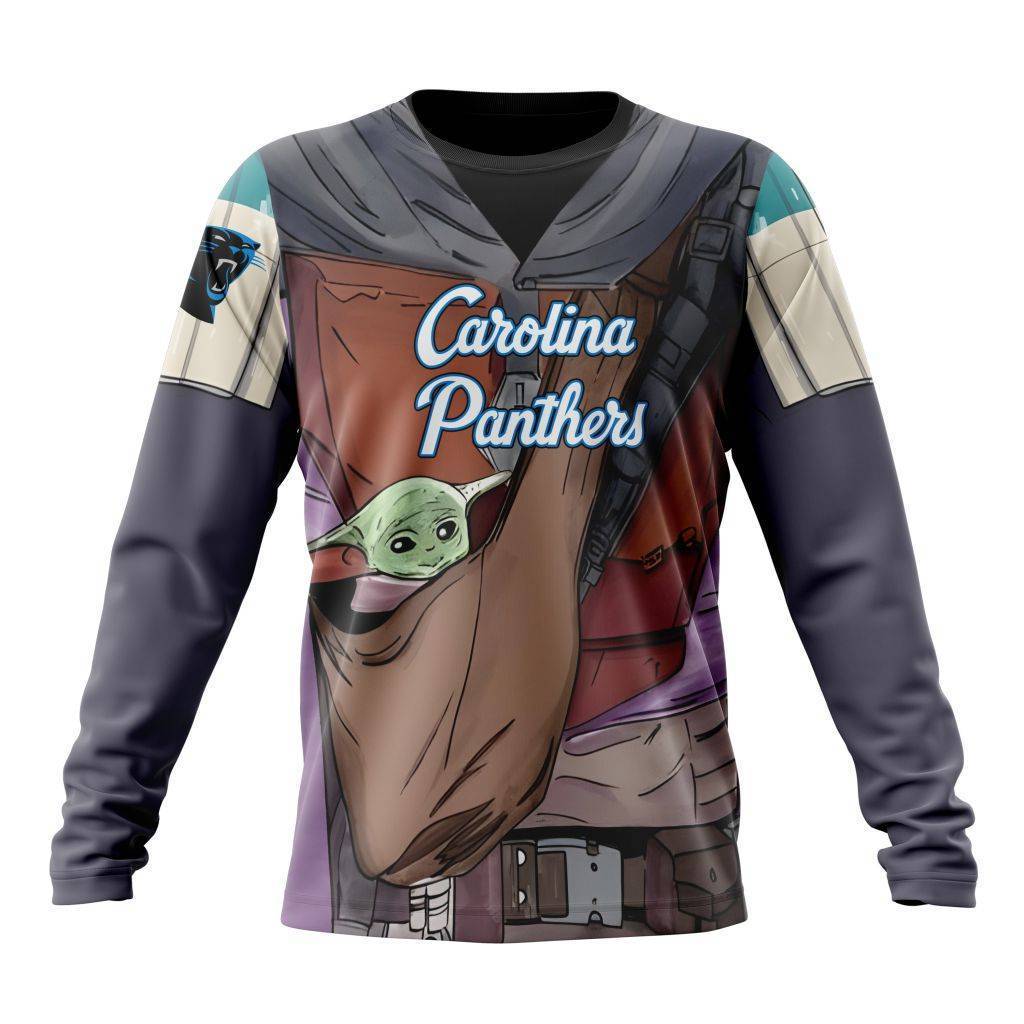 Personalized NFL Carolina Panthers Specialized Mandalorian And Baby Yoda Unisex Sweatshirt SWS421