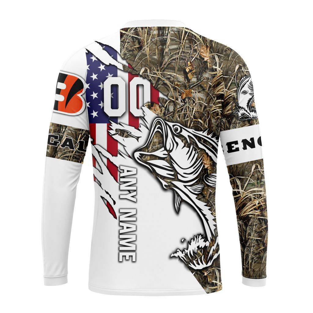 Personalized NFL Cincinnati Bengals Fishing With Flag Of The United States Unisex Sweatshirt SWS447