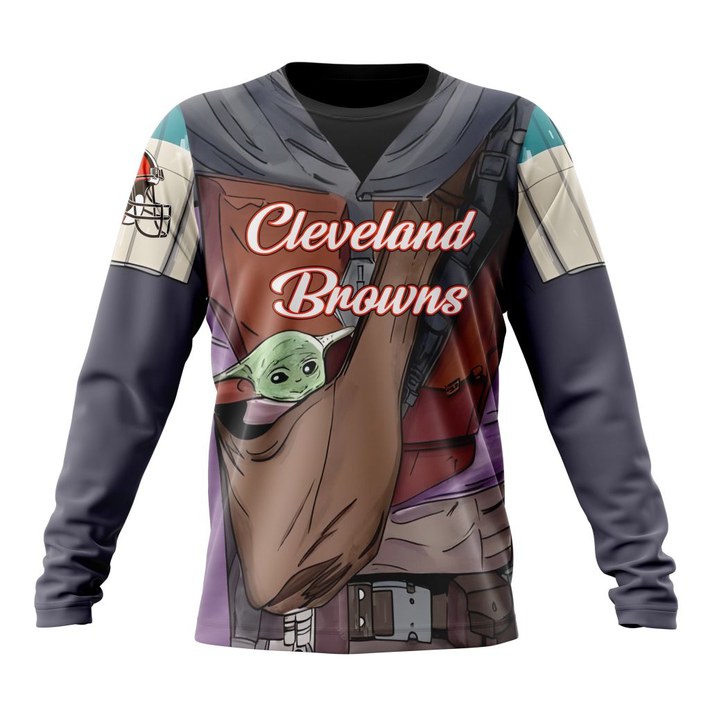 Personalized NFL Cleveland Browns Specialized Mandalorian And Baby Yoda Unisex Sweatshirt SWS481