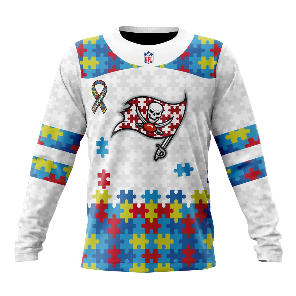 Personalized NFL Tampa Bay Buccaneers Autism Awareness Design Unisex Sweatshirt SWS902