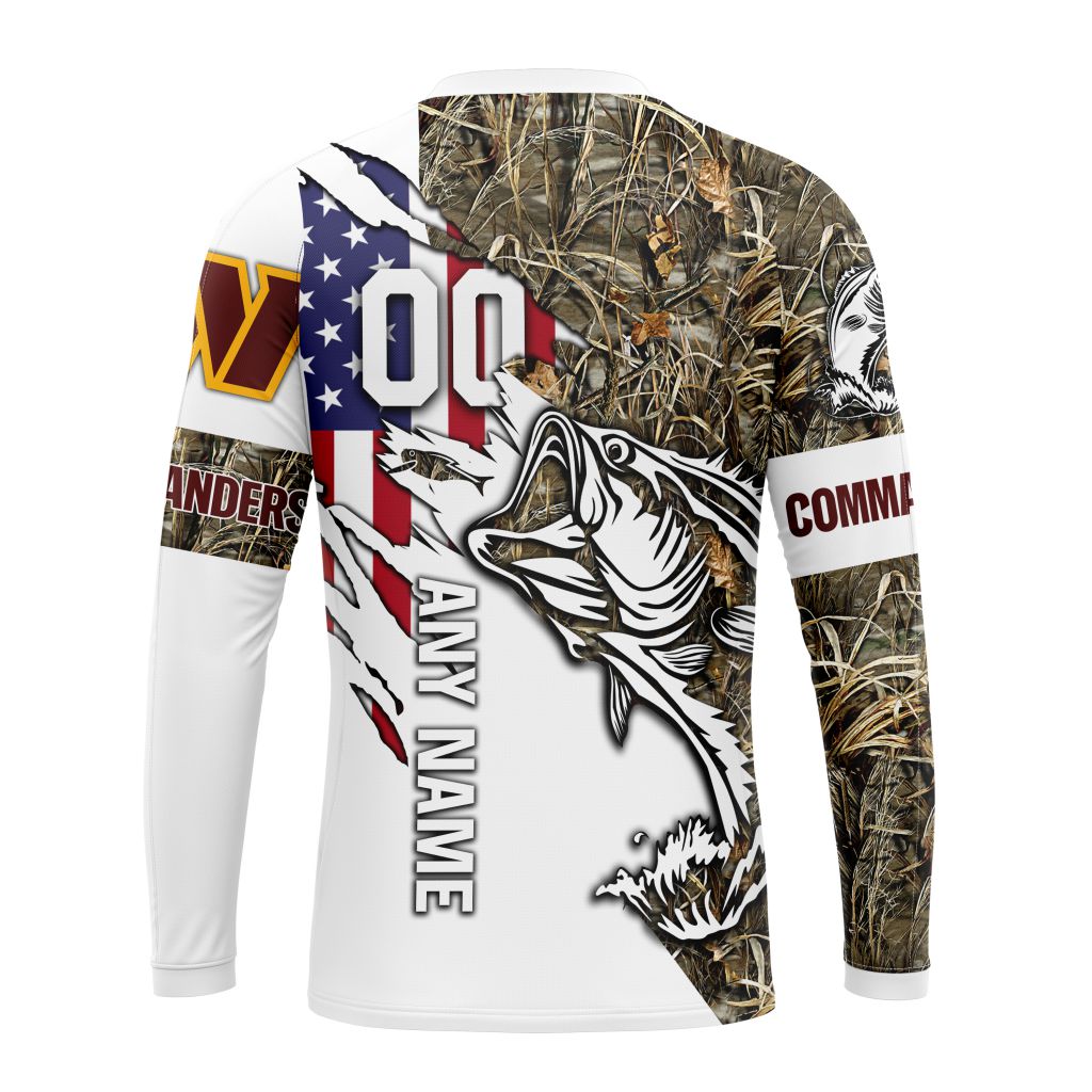Personalized NFL Washington Commanders Fishing With Flag Of The United States Unisex Sweatshirt SWS944