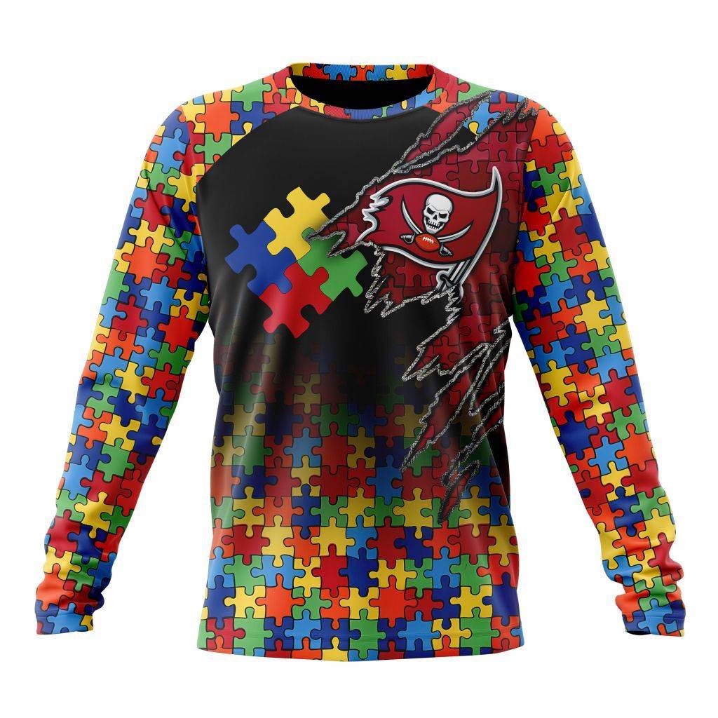 Customized NFL Tampa Bay Buccaneers Autism Awareness Design Unisex Sweatshirt SWS208