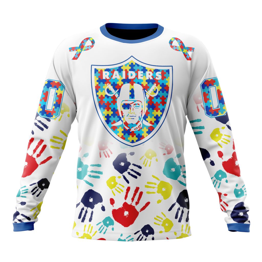Personalized Las Vegas Raiders Special Autism Awareness Hands Unisex Sweatshirt SWS293