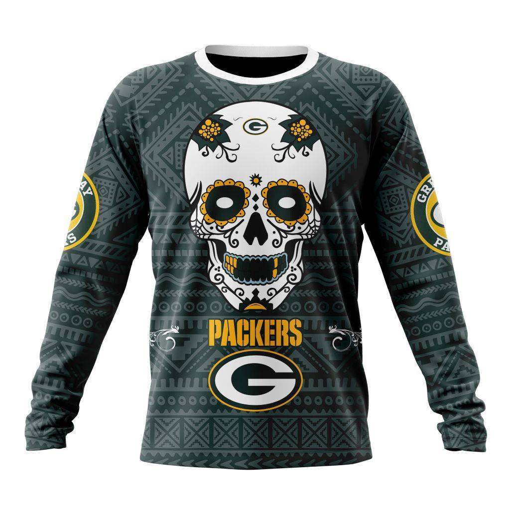 Personalized NFL Green Bay Packers Specialized Kits For Dia De Muertos Unisex Sweatshirt SWS559