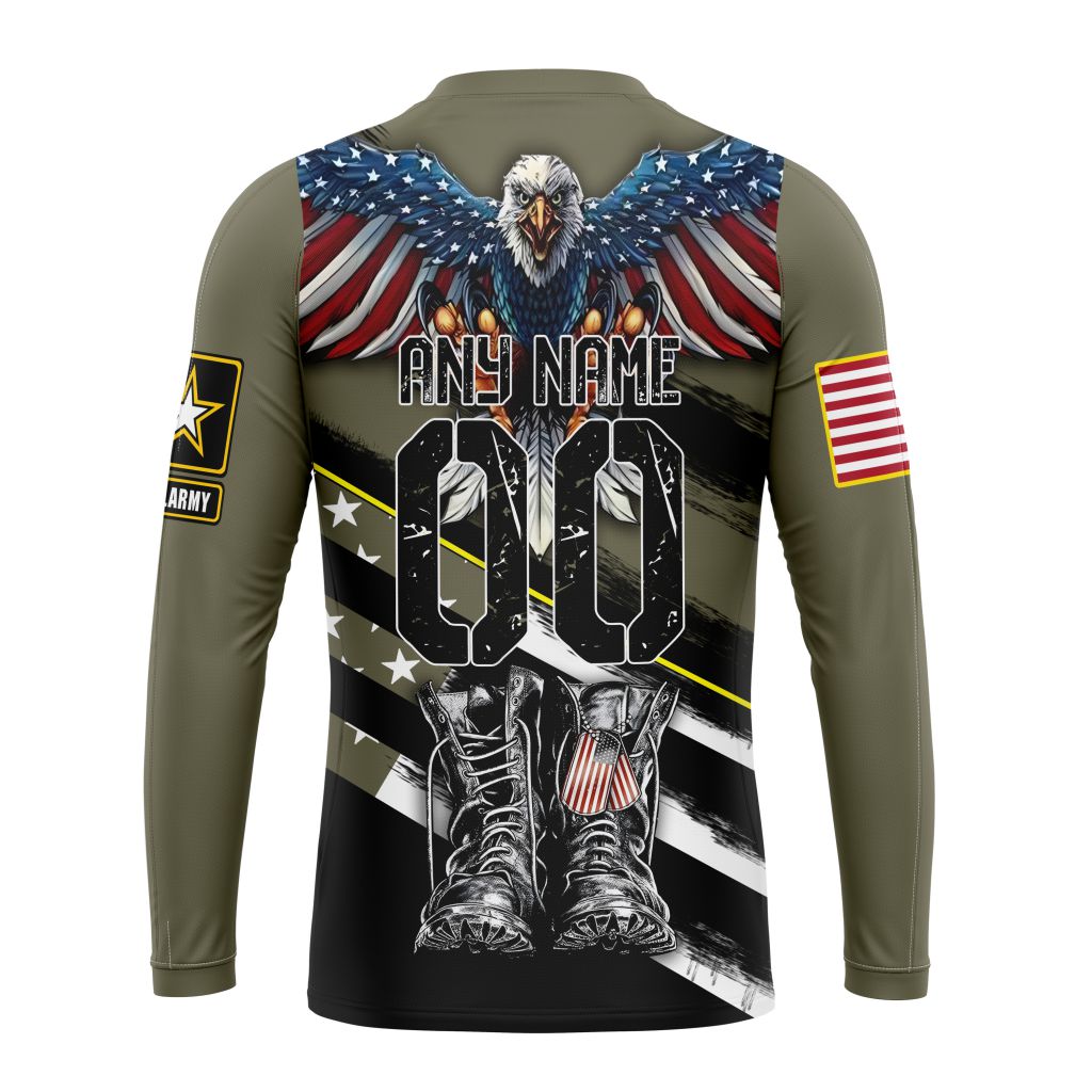 Personalized NFL Jacksonville Jaguars Honor Veterans Kneeling Soldier Unisex Sweatshirt SWS609