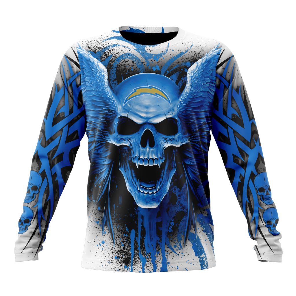 Personalized NFL Los Angeles Chargers Special Kits With Skull Art Unisex Sweatshirt SWS673