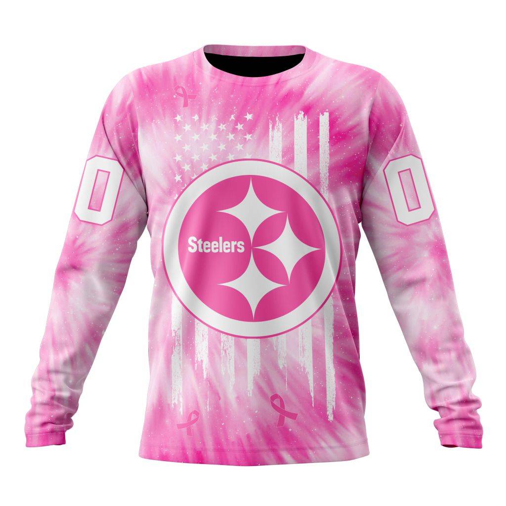 Personalized NFL Pittsburgh Steelers Special Pink Tie Dye Unisex Sweatshirt SWS857