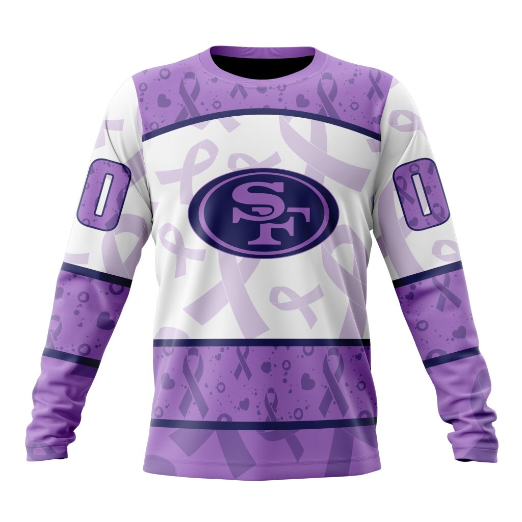Personalized NFL San Francisco 49Ers Special Lavender Fights Cancer Unisex Sweatshirt SWS875