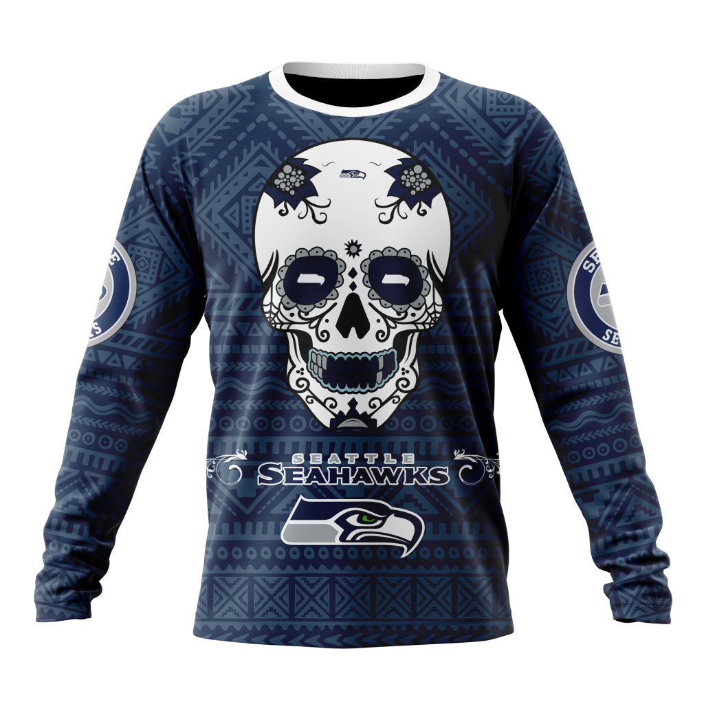Personalized NFL Seattle Seahawks Specialized Kits For Dia De Muertos Unisex Sweatshirt SWS898