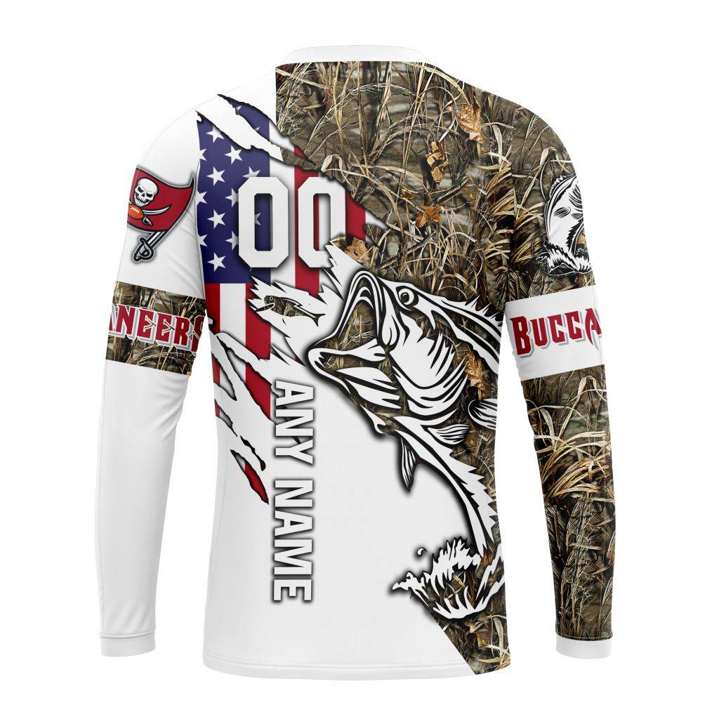 Personalized NFL Tampa Bay Buccaneers Fishing With Flag Of The United States Unisex Sweatshirt SWS905