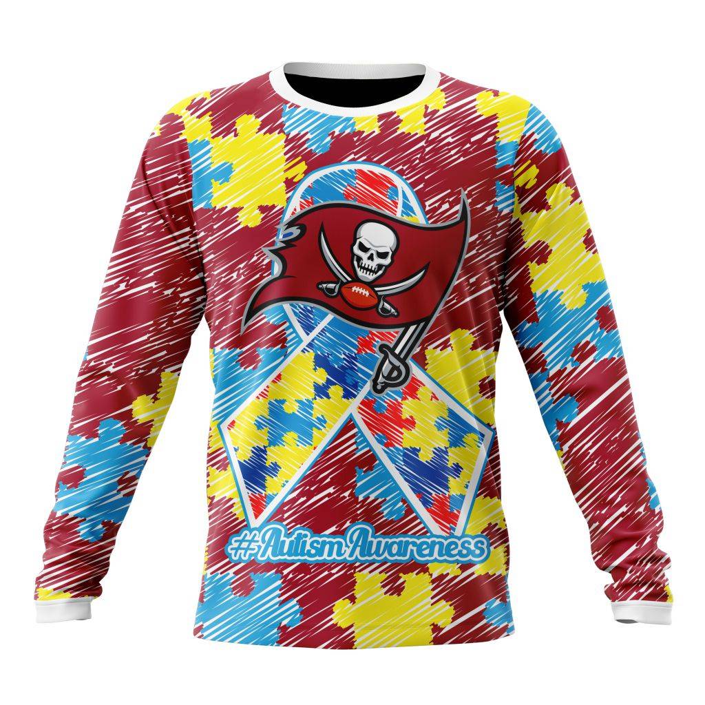 Personalized NFL Tampa Bay Buccaneers Puzzle Autism Awareness Unisex Sweatshirt SWS910
